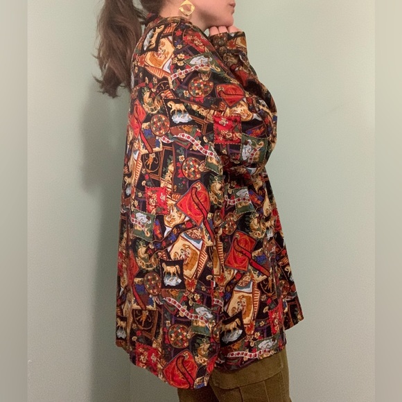 VINTAGE horse and floral print blouse - Picture 7 of 9